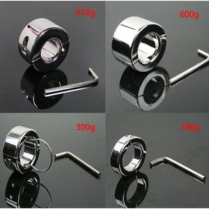 Cookrings Penis Ring Scrotum Bondage Cock Penis Pendants Stainless Steel Ball Oschea Stretcher Testis Rings Chastity Device BDSM Sex Toy A034