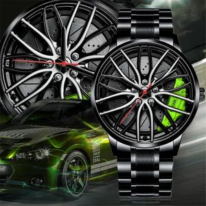 Kvinnors klockor Mens Luxury Watches Sports Car Watches 3D Sport Rim Hub Wheel Wristwatch Car Quartz Men's Watches Creative Relogio Masculino 231107