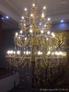 Chandeliers Long Stair Crystal Large Hall Staircase Modern Lighting Pendant Living Room Hanging Lamps LED Fashion Decorate