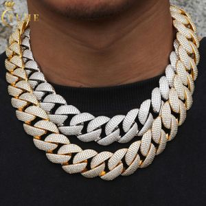 23 mm 5 rzędów VVS Moissanite S Sterling Sier Laborn Si Diamond Iced Out Hip Hop Jewelry Cubana Naszyjnik dla mężczyzn