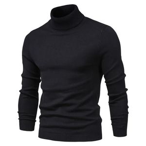 Herrtröjor 10 Färg Winter Men's Turtleneck Sweaters Warm Black Slim Stickovers Men Solid Color Casual Sweaters Man Autumn Knitwear 231108