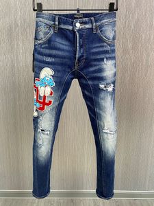 DSQ Fantom Kaplumbağa Kot Penerler Mens Lüks Tasarımcı Kot Sıska Yırtık Serin Adam Nedensel Delik Denim Moda Markası Fit Jean Man Washed Pant 60862