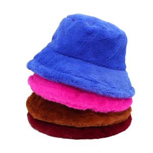 Szerokie brzegowe czapki wiadra kapelusze faux furt zimowy kapelusz wiadra dla kobiet wysokiej jakości solidne ciepłe kobiece czapkę na zewnątrz filtra przeciwsłoneczne słoneczne hat Panama Lady Cap 231108