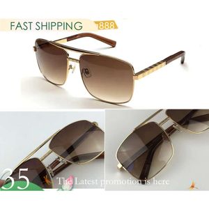 mens designer sunglasses New Fashion Classic Attitude designer sunglasses Gold Square Metal Frame Vintage Style Outdoor Design Classical Model 0259 with