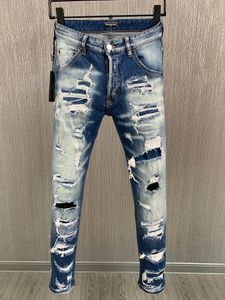 DSQ PHANTOM TURTLE Jeans Men Jeans Mens Luxury Designer Jeans Skinny Ripped Cool Guy Causal Hole Denim Fashion Brand Fit Jean Man Washed Pant 60870