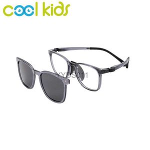 Sunglasses COOL KIDS Sunglasses Clip-on Optical Prescription Children Gafas de sol Polarized Sun Glasses Eyewear for Kids Eyeglasses Frames YQ231108