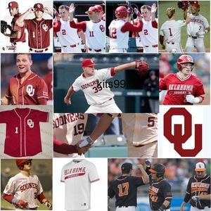 Jerseys 2022 NCAA Oklahoma Sooners College Baseball Jersey 15 Wyatt Olds 27 Braden Carmichael 54 Jake Bennett 43 Jason Ruffcorn 42 Carson Carter 32