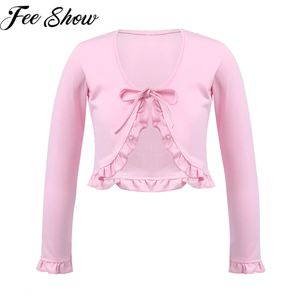 Casaco bonito mangas compridas flor menina casual plissado laço casaco capa crianças bolero jaqueta para casamento princesa outwear xale cardigan tops 231108