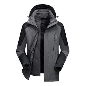 Racing Jackets Hiking Winter Men 3 In 1 Detachable Two-piece Waterproof Thick Warm Hooded Coats Outdoor Camping WindbreakerRacing RacingRaci