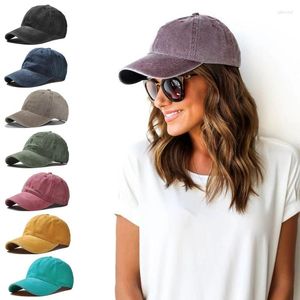 Ball Caps Mężczyźni Kobiety zabytkowe wykończenie bawełniane rozmiar baseball Hip Hop Sunhat Casual Outdoor Travel Party