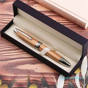 Fountain Pens olive Wood Handmade Fountain Pen BOCK Nib Rivet Pearl Top Office School Supplies Stationery Writing Pen