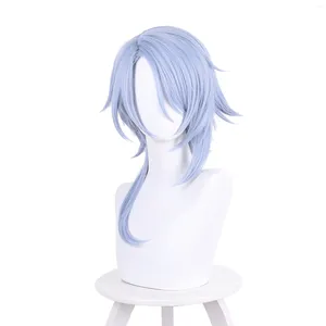 Party Supplies Kamisato Ayato Anime Cosplay Blue Long Heat Motent Synthetic Hair for Adult Halloween Wig Wig