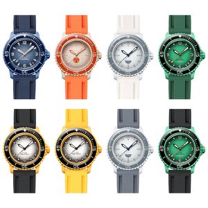 Ремешок для часов, дизайнерские океанские часы, мужские часы, водонепроницаемый резиновый ремешок для часов, замена зеленого силиконового ремешка для часов с изогнутым отверстием, 22 мм, супер океан, высокое качество