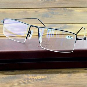 Okulary przeciwsłoneczne w stylu wykonawczym w stylu 12-warstwowym progresywnym wielowarstwowym okularom odczytu wielowarstwowym dla mężczyzn z PU Case 0,75 do 4