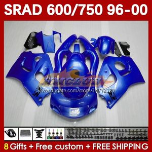 Body Kit For SUZUKI SRAD GSXR 750 600 CC GSXR600 GSXR750 1996-2000 168No.87 GSX-R750 GSXR-600 1996 1997 1998 1999 2000 600CC 750CC 96 97 98 99 00 MOTO Fairing blue glossy blk