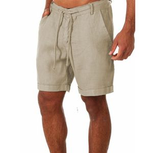 Mäns shorts KB Mäns bomullslinnor Shorts Men Summer Breatble Solid Linen Trousers Fitness Street Suit S-4XL 230408