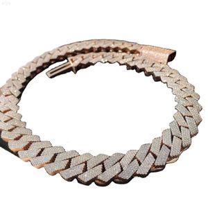 Halsband rostfritt stål vitt kubansk halsband i full storlek stud zirkonia street stil het trend