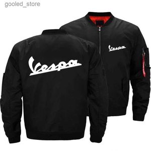 Herrjackor Män kryssar Vespa Motorcykeljacka Pilot Bombare Aerial Windbreaker Coats Euro Plus Size Winter Clotin Q231109