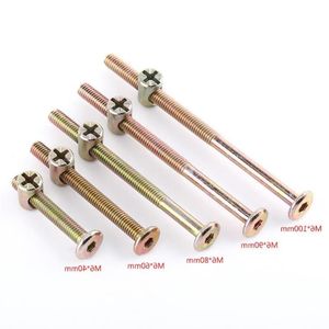 Freeshipping 10pcs/działki śruby meblowe M6 STAL STAL STAL SPUDENCJA Nakrętki lufy nakrętki kołek złącza nakrętka złącza