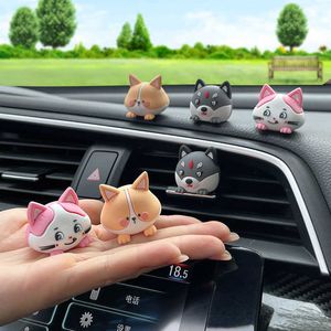 S Anime Pet Dog Kitten Auto Dashboard Rearview Mirror Decoration Ornament för biltillbehör Interiör AA230407