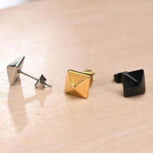 Stud Earrings Pyramids Earring Stainless Steel Unisex Jewelry Rivets Men