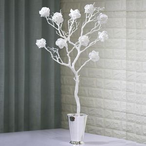 Ghirlande di fiori decorativi Diamanti in pasta di rosa artificiale Diamanti Corallo bianco Ramo di albero essiccato per la festa nuziale Puntelli del centro commercialeDecorativo