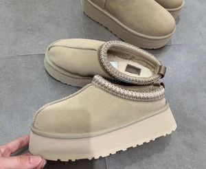 Klasyczne designerskie buty śnieżne Tazz australijska mini tasman platforma pantofla puszyste muły ciepłe zimowe pół-damskie botki futra luksusowe buty buty rozmiar 34-43