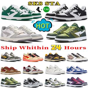 Sk8 Men Women Casual Shoes Designer Womens Sta Low Sneakers Court Nigo A Bathing Apes Platform Shoe Mens Light Grey Cream Beige Triple White