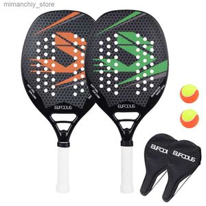 Теннисные ракетки Высококачественная новая ракетка для пляжного тенниса из углеродного и стекловолокна с мягкой поверхностью и шероховатой отделкой с защитной сумкой для ракетки Q231109