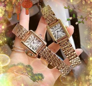 all the crime Premium Women Roman Watches Quartz Movement Silver Rose Gold Dress Clock Lady Square Tank Stainless Steel luxury business bracelet watch gifts