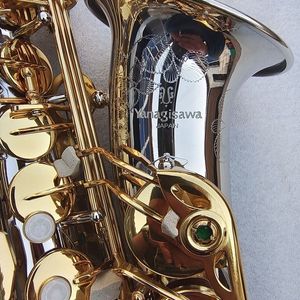Japan Jazz Nowy A-Wo37 Alto Saksofon Mosiądz Srebrny Silver Klucz Klucz Profesjonalne instrumenty muzyczne Saksak