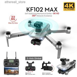 Drones KF102 MAX Drone 4K Profesional com câmera HD 5G WiFi GPS 2 eixos Anti-Shake Gimbal Quadcopter Brushless Mini Dron KF102 4k Dron Q231108