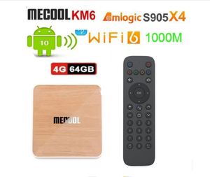 ТВ-приставка MECOOL KM6 Deluxe Edtion, Wi-Fi 6, сертифицированная Gogle, Android 10,0, 4 ГБ, 64 ГБ, Amlogic S905X4, 1000 Мбит/с, Bluet0th 5,0, телеприставка