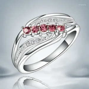 Cluster Ringe R045 Schönes Design Silber Farbe Österreichischer Kristall Ring Modeschmuck Party Geschenk für Frau Top Qualität