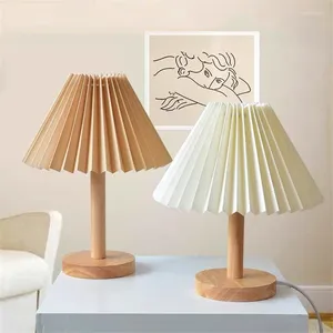 Table Lamps Modern LED Origami Desk Light With Wooden Base For Living Room Bedroom Decorative Beside Lamp Reading Study Lighting