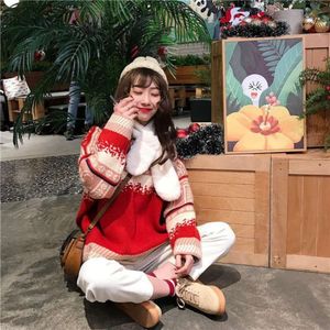 Christmas sweater Autumn winter new loose pullover sweater knitwear fashion coat Pretty girl