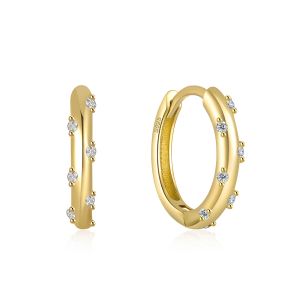 Sterling Silver Glossy Hoop Earrings Gold Color Tiny Cartilage Piercing Small Huggie Earring Fine Jewelry Accessories