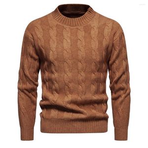 Men's Sweaters Crew Neck Mens Winter Sweater Autumn Warm Casual Solid Color Basic Pullovers 2023 Brand Cable Pull Homme 3XL