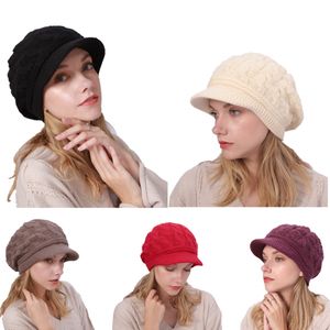 Designerkabel beanie hatt kvinnor slouchy tjock sammet brimmad stickad basker fin kanin damer varm snö mössa pannband hår tillbehör