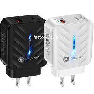 Carregador rápido universal a + c tipo c pd qc3.0 20w eua ue usb c adaptadores de energia de carga de parede para iphone 13 14 15 samsung tablet pc f1