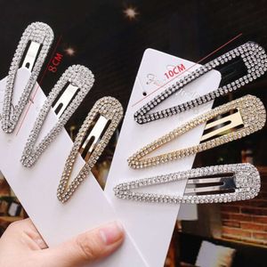 Koreansk version av nya tillbehör, fashionabla metallinlagd diamant, sidhår BB -klipp, bakre huvudskopa, lugg, trasigt hår,