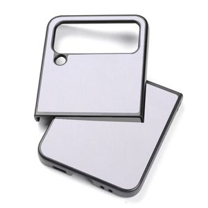 Capa de telefone de sublimação 2d em branco para samsung galaxy z flip 3 4 5 flip5 flip4 flip3 com inserções de alumínio diy pc capa traseira dura