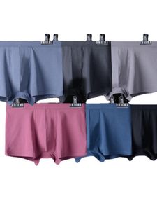 Underpants Men's Underwear Solid Color Cotton Boxer Shorts Large Size Modal Mid-waist Pocket