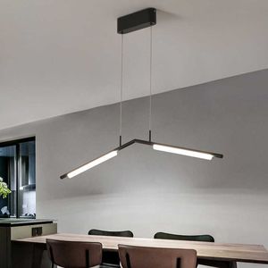 Pendelleuchten matt schwarz/weiß fertig modern für Wohnzimmer Bett Arbeitszimmer verstellbare neue LED-Kronleuchter-Befestigung AA230407