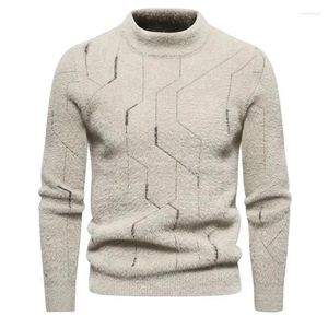 Men's Vests M-2XL!2023 Autumn Casual Mohair Fabric Warm Knitted Embroidery Printing Long Sleeve Round Neck Sweater Man Clothes