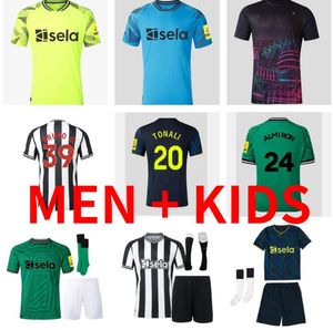 Tonali Bruno G. 23 24ニューカッスルサッカージャージISAK NUFC HOME WILSON JOELINTON TRIPPIER ALMIRON GORDON BURN 2023 2024フットボールシャツMurphy Top Men Kids Kitユニフォーム