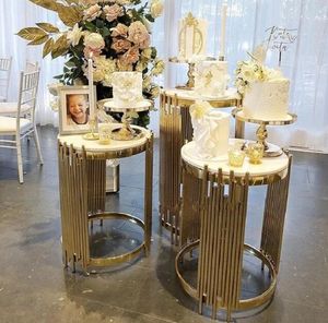 Piédestal d'arrière-plan de fête, grand événement, arc de ballons de fleurs, cylindre de Table, support de gâteau, Table à Dessert de mariage