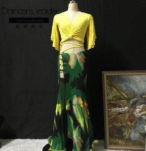 Stage Wear High-end Custom Belly Dance Suit V-neck Top Fishtail Skirt Female Adult Elegant Professional Oriental Costume