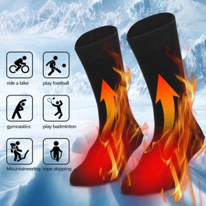 Sports Socks Electric uppvärmda strumpor Batterisdrivna kallt vädervärmestrumpor för män och kvinnor utomhus ridning camping vandring varma vinterstrumpor 231107