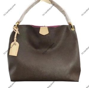 3A handbag designer shoulder bag Hobo Large Capacity Soft 5 Colors Leather Shoulder Large Bags Graceful Handbag One Shoulder ladys 43704 GRACEFUL MM brown Flower